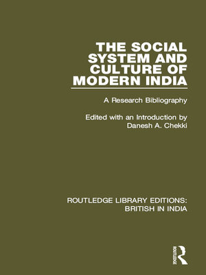 cover image of The Social System and Culture of Modern India